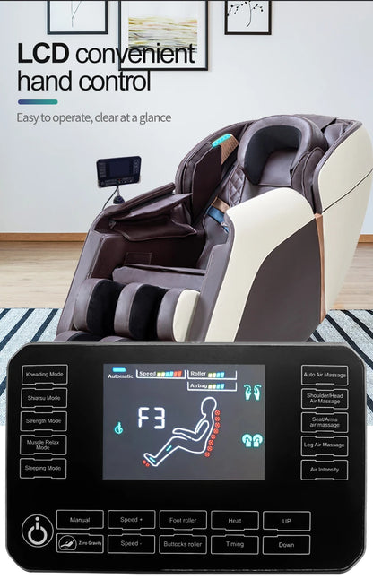 4D Ganzkörper-Massagesessel Zero Gravity Shiatsu-Massagesessel Bluetooth-Lautsprecher, Airbags, Heizung und Fußmassage