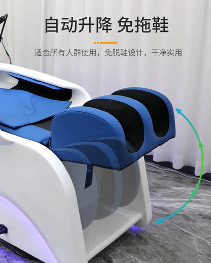 ss D Automatic Intelligent Electric Massage Shampoo Bed Barber Shop Ceramic Basin Flush Bed Hair Salon