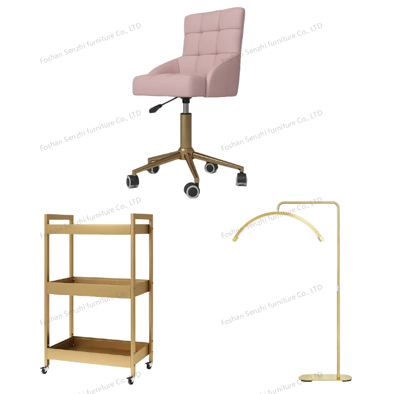 Luxuriöses elektrisches Schönheitsbett mit goldenem Sockel, Leder-Massagebett, Salon-Gesichts-Wimpernliege mit Beleuchtung