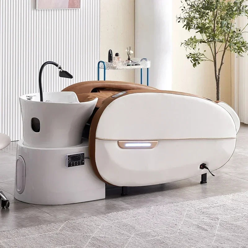 Fabrik Custom Salon Haarewaschsessel elektrischer Massagetisch Kopfhaut-Spa-Shampoobett