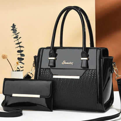 Sac à Main Femme 2025 – Grand Format Motif Croco – Sac Bandoulière / Tote Élégant en Cuir PU Haute Qualité
