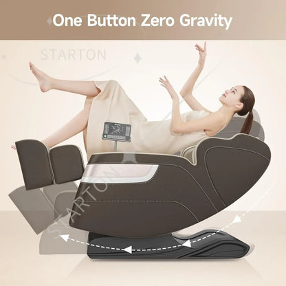 Ganzkörpermassage-Sessel, Zero-Gravity-Massageliege mit 6 Automatikmodi, Ganzkörper-Airbags, Bluetooth, für Büro geeignet