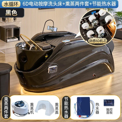 Elektrisches intelligentes Massage-Shampoo-Bett für Friseursalons, spezielles Begasungs-Kopfbehandlungs-Wasserzirkulationsbett