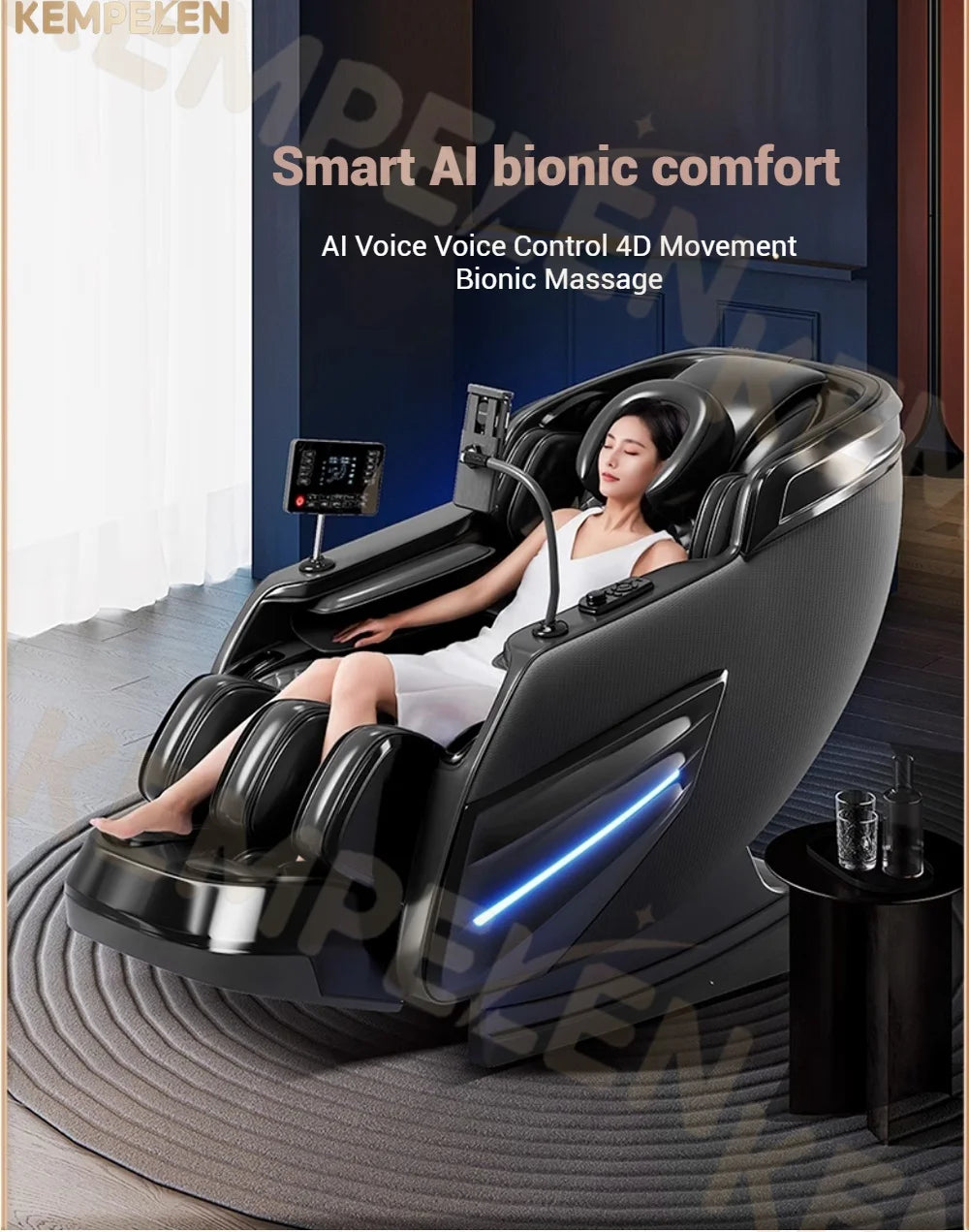 4D+ Jade 6-Rollen Massagesessel – Schwerelosigkeit, Thai-Stretch, KI-Sprache, 3 Jahre Garantie