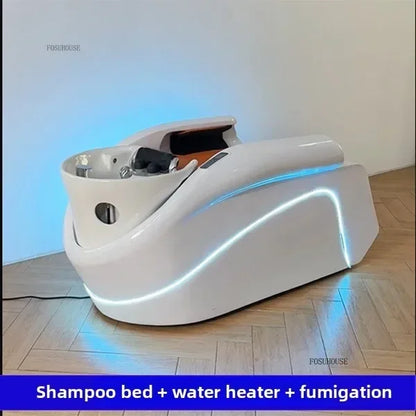Massage-Shampoo-Bett Friseur-Haarsalon Elektrischer Laden Multifunktions-Shampoo-Stuhl Salonmöbel Begasungsmassagebett
