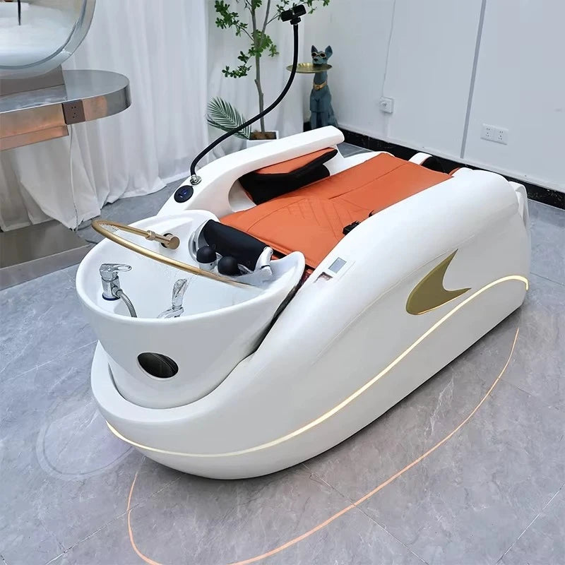 Professional Electric Massage Lay Down Water Circulation Head Spa Massage Bed for Hair Salon
