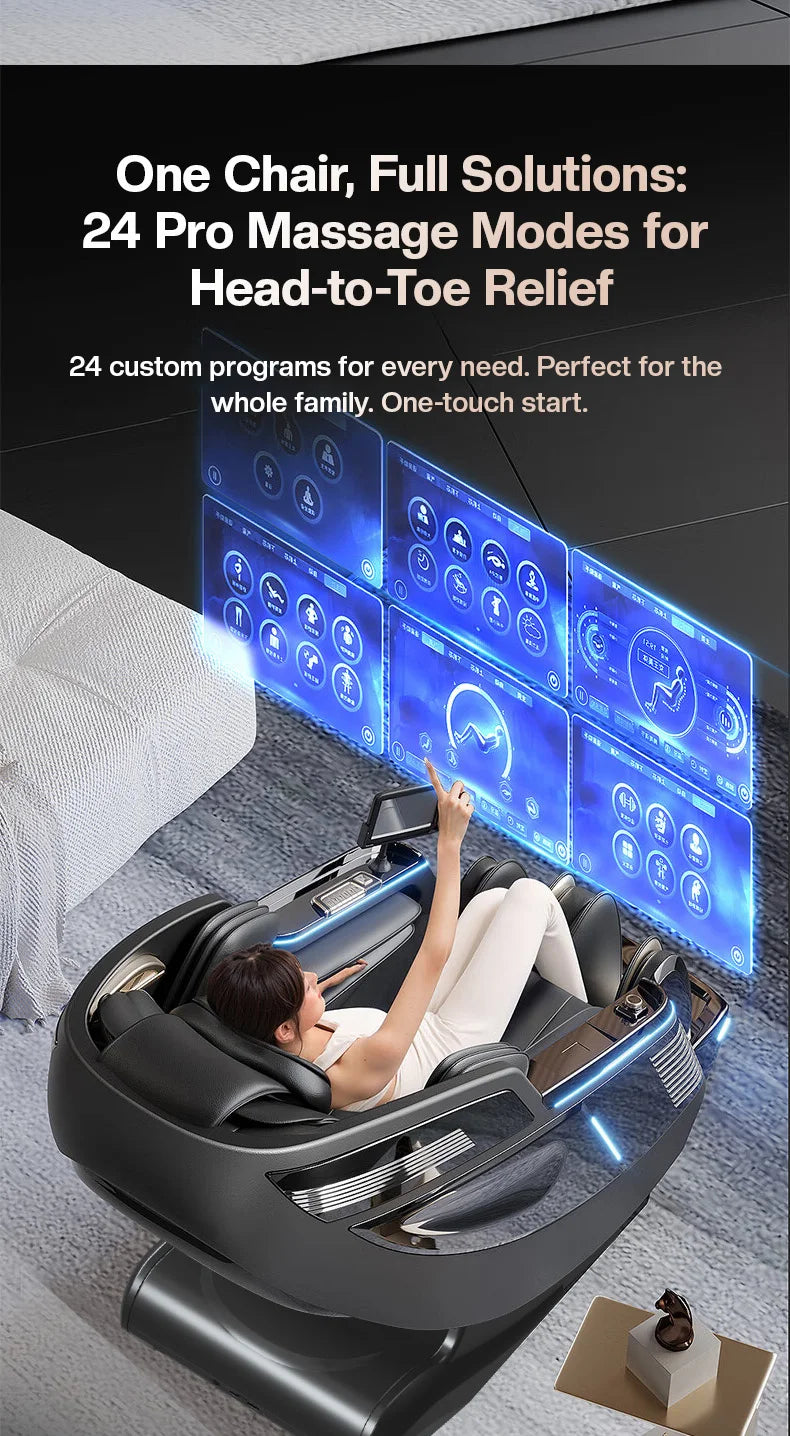 New Tech Zero Gravity Ganzkörper-Luxus-Luftsack, ersetzt Sofa, Sonic Massage, Smart Dual Core elektrischer Massagesessel