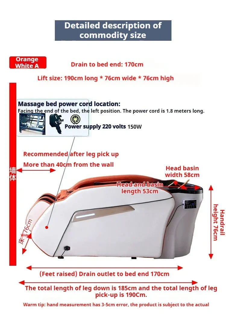 Rofessional Hairdresser Washing Machine Stretcher Spa Hair Beauty Salon Chairs Cosmetologist spa capillaire Luxury Products