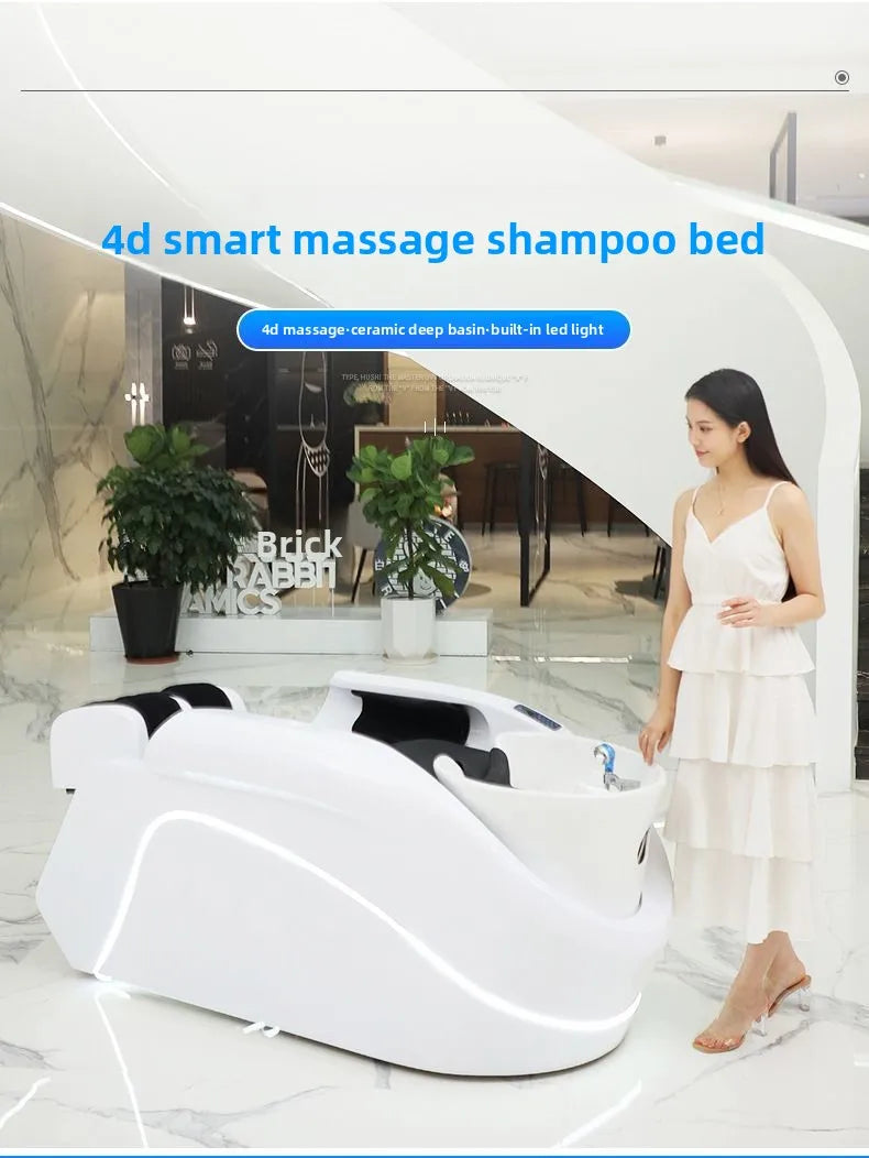 Automatic Massage Shampoo Bed Professional Salon Shampoo Chair Luxury Backwash Unit Hair Washing Station for Beauty Barber Shop