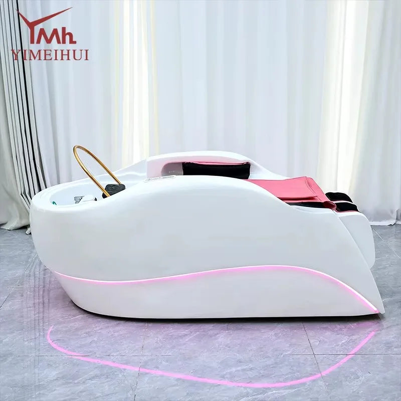 Friseursalon-Möbel Kopfhaut-Spa-Bett Elektrisches intelligentes 4D-Massage-Haarwasch-Wasserkreislauf-Shampoo-Stuhl mit Kopftherapie