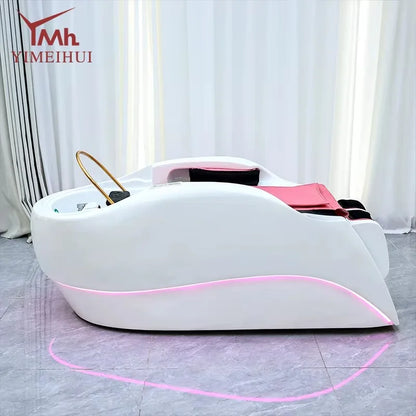 Friseursalon-Möbel Kopfhaut-Spa-Bett Elektrisches intelligentes 4D-Massage-Haarwasch-Wasserkreislauf-Shampoo-Stuhl mit Kopftherapie