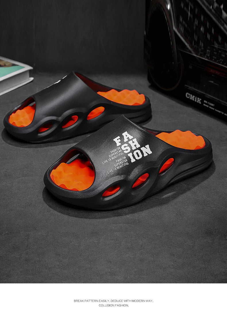 Herren-Mode-Massage-Slipper, Indoor/Outdoor-Sandalen, Strand-Flip-Flops, dicke Sohle, Herren-Slides, Sommer-rutschfeste Herren-Dusch-Slipper