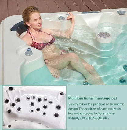 Outdoor-Whirlpool 6 Personen Familie mit Massagedüsen Badewanne Acryl-Schwimmbecken Swim Pool Jacuzzi