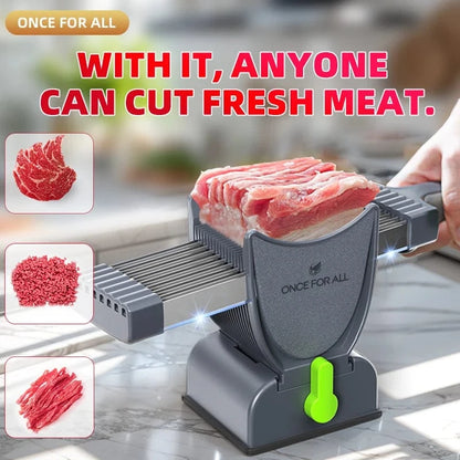 All-in-One Mini Manual Stainless Steel Meat Cutter – Slice, Strip & Dice Fresh Meat with Ease