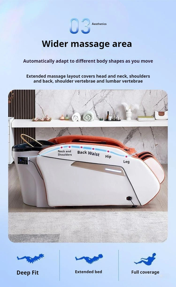 Fabrik Custom Salon Haarewaschsessel elektrischer Massagetisch Kopfhaut-Spa-Shampoobett