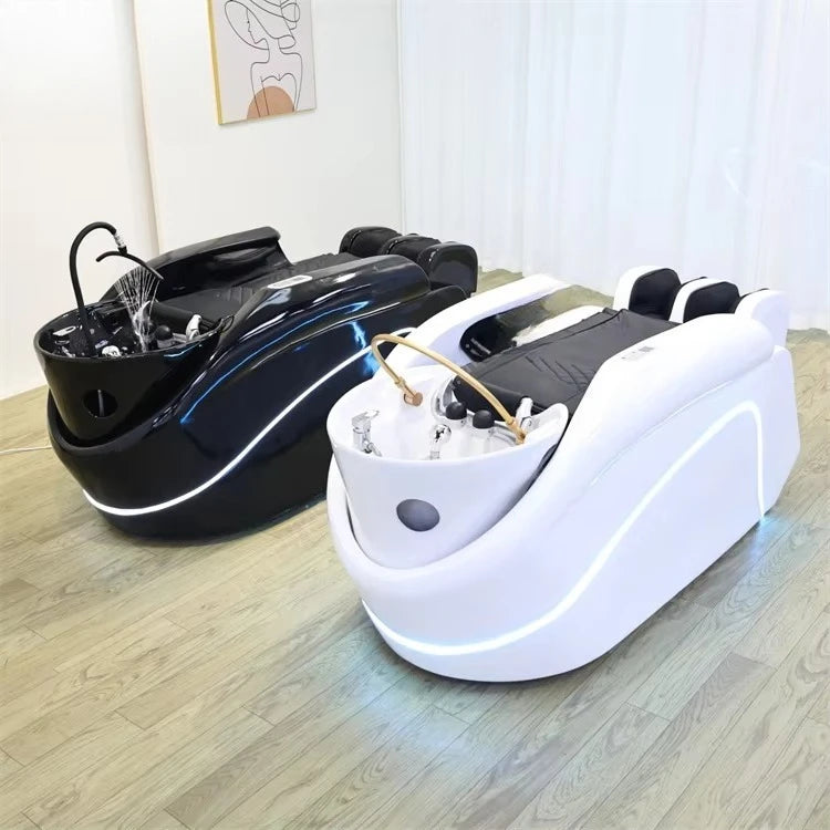 Keeson Premium Full Body Electric Massage Luxury Shampoo Spa Shampoo Bed with Heated Fumigator Water Circulation