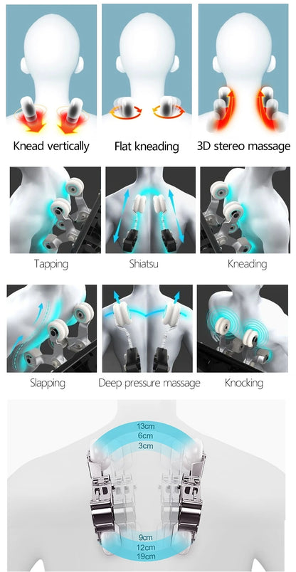 SL-Schiene Heizkompresse 2D Smart Massagesessel Ganzkörper-Kneten Shiatsu-Klopfen Heizen
