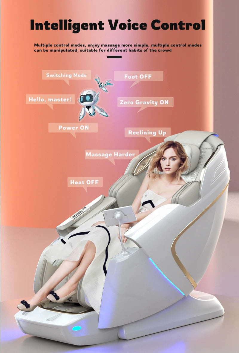 4D Zero Gravity Massage Chair with SL-Track/AirBag & 3D Body Scan - Dual Core Electric Recliner Sofa for Home Office