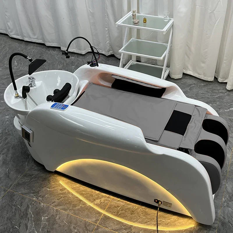 Multi-functional Massage Shampoo Chair Beauty Sink Comfort Shower Shampoo Chair Artifact PU Leather Furniture Мойка Волос MHXFY