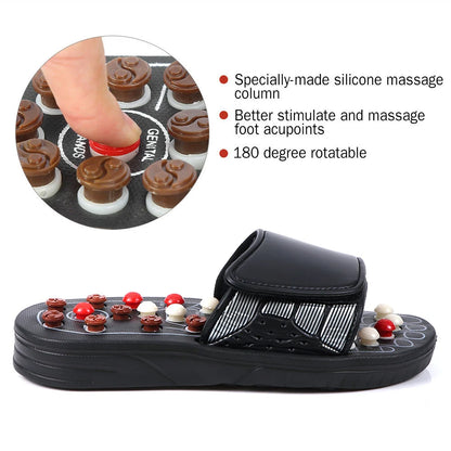 A Pair Of Acupoint Massage Slippers For Both Men And Women, Chinese Style Acupoint Rotating Foot Massage Shoes, Unisex Style