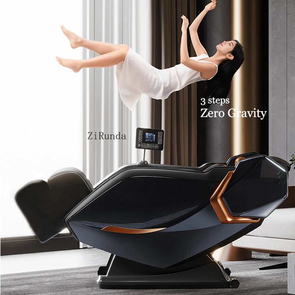 FullBodyZero GravityShiatsu Massage Chair L-Track Recliner with Airbag SpeakerLCD Screen RemoteControl VoiceControlBack/Leg Heat