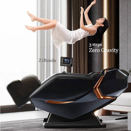 FullBodyZero GravityShiatsu Massage Chair L-Track Recliner with Airbag SpeakerLCD Screen RemoteControl VoiceControlBack/Leg Heat