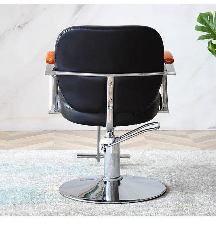 The New Barber Shop Chair Can Be Lifted And Reclined Hair Salon Special Hair Cutting Chair Stainless Steel Stool Factory Direct