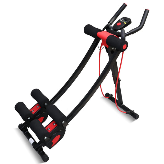 Dual Track Fitness Bauchmuskelmaschine Bauchtrainer Verstellbare Höhe Taillentrainer Faltbares Heimfitnessgerät 4-fach verstellbar 440 lbs Gewicht