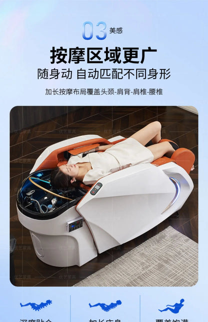 Elektrisches intelligentes Massage-Shampoo-Bett für Friseursalons, spezielles Begasungs-Kopfbehandlungs-Wasserzirkulationsbett