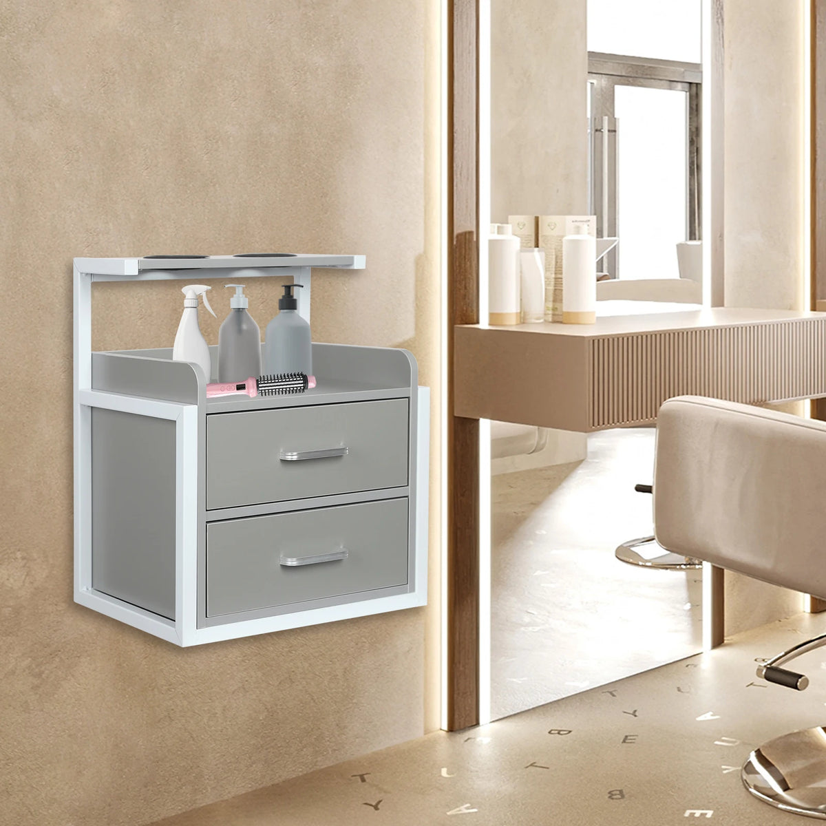 Multifunktionale Salonwagen Wandmontierter Friseurschrank Friseursalon Spezial Dauerwellen-Färbemittel-Ablageregal Möbel