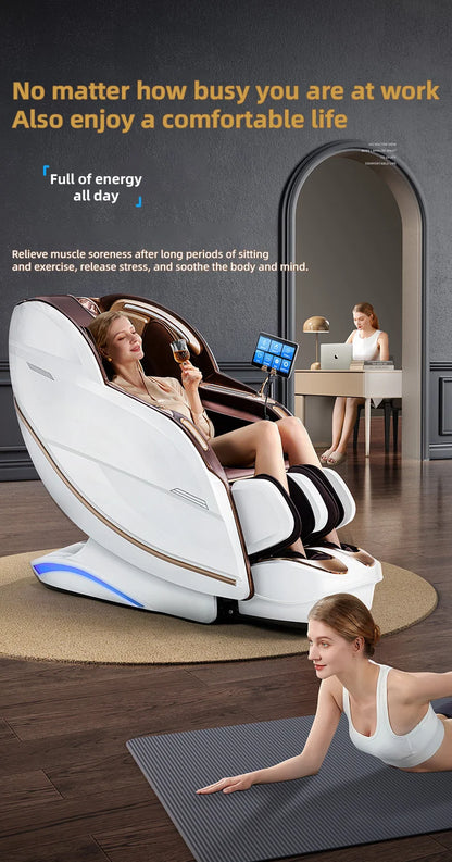 Zero Gravity 4D Massagesessel SL-Track (L-Track) Ganzkörper-Luftmassage Elektrischer Relaxsessel für Heimbüro 3 Jahre Garantie