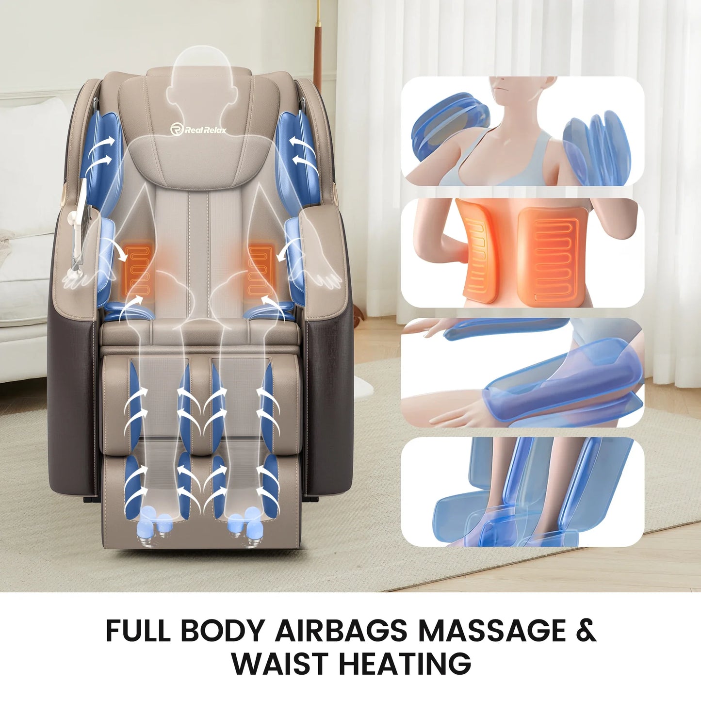BS06New Design Remote Control Electric Luxury AI Voice Heating Full Body Home Massage Chair with Vibration and Musical Function