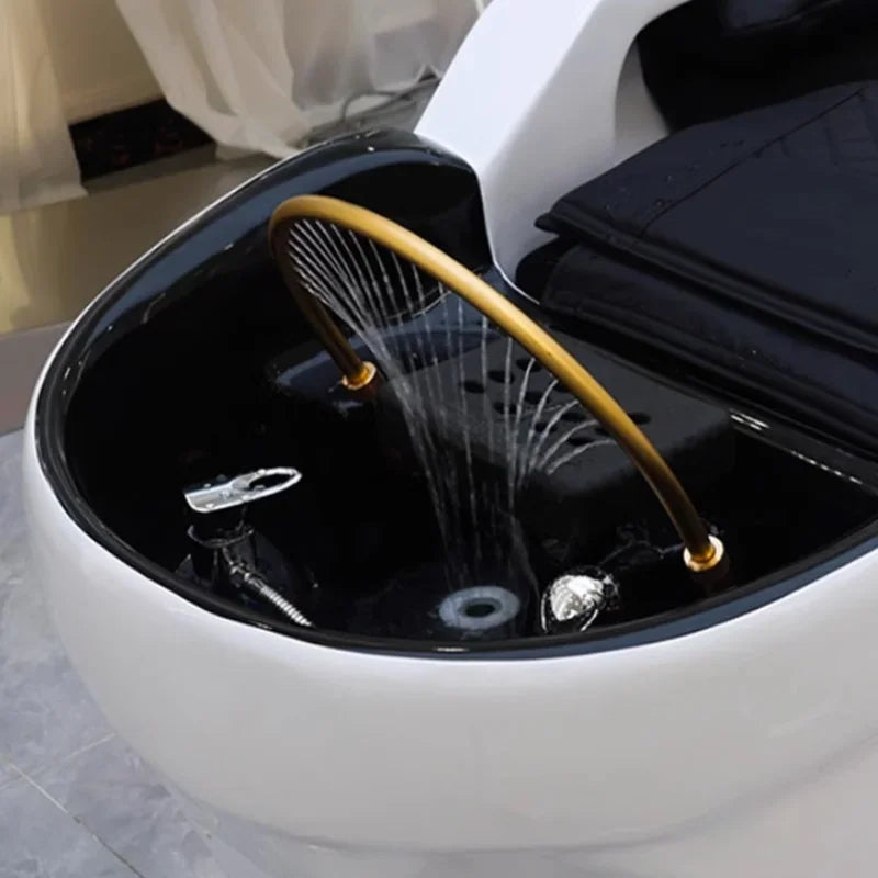 Liegesalonstuhl Friseurwaschbecken Pflegestühle Rasiersessel Friseurbeckenständer Waschmassage-Sessel