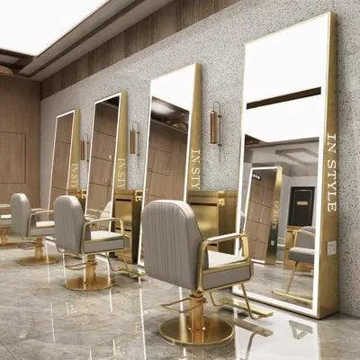 Barber shop mirror hair salon special hair salon mirror table single and double sided perm and dyeing trendy  with lamp floor
