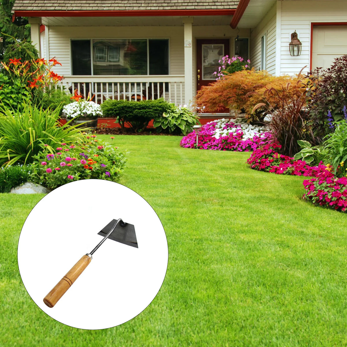 Petite houe multifonctionnelle avec poignée, houe à fleurs domestique, houe de jardinage, outil agricole extérieur et outil de jardin.