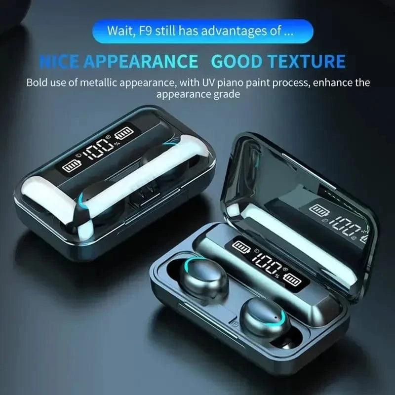 F9 5C Bluetooth headset at Digital display with Charging case
