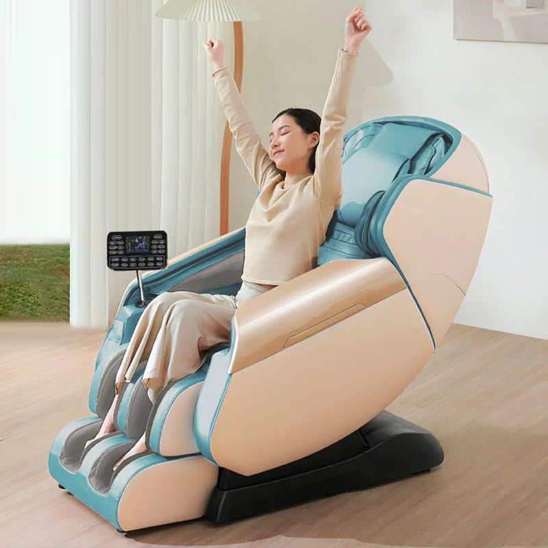 Elektrischer Ganzkörper-Airbag-Massagesessel Zero Gravity Hifi-Musik Entspannender Massagesessel Kneten Multifunktional Gemütlich