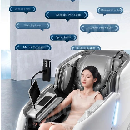 Luxury 4D SL Track 3D Zero Gravity Massage Chair Modern High End Electric Dual Core Zero Gravity Full Body  Massage Chair