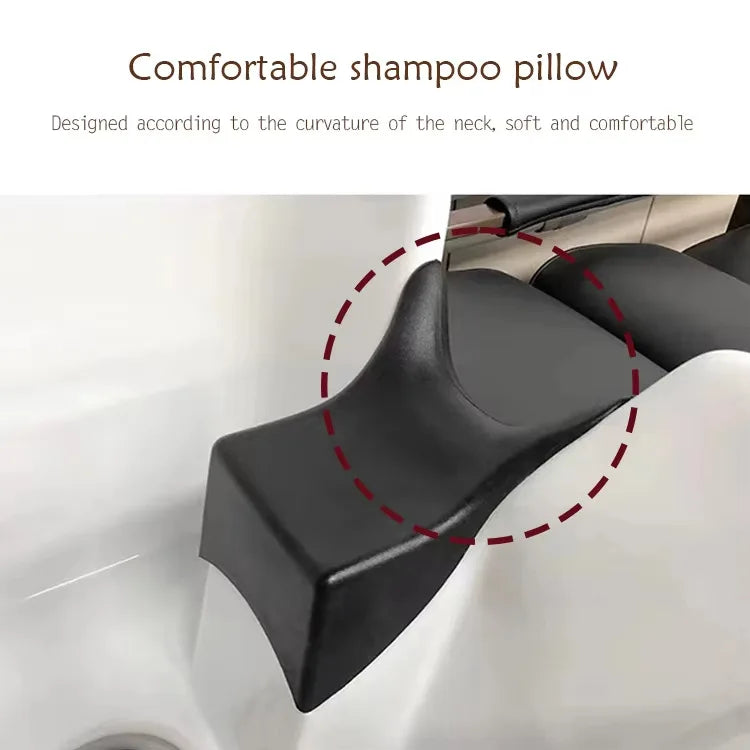 Popular Flush Bed Barber Shop Semi-Reclining Deep Ceramic Basin Hair Salon Massage