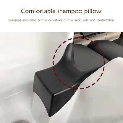 Popular Flush Bed Barber Shop Semi-Reclining Deep Ceramic Basin Hair Salon Massage