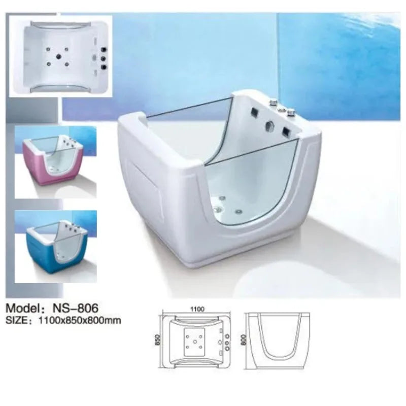 Kleiner Acrylfarbener Jacuzzi Baby Spa Hydrotherapie Badewanne Lufttherapie Whirlpool Massagewanne für Babys