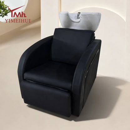 Friseurwaschbecken-Stuhl Massageshampoo-Becken Bettstuhl mit elektrischer Beinauflage