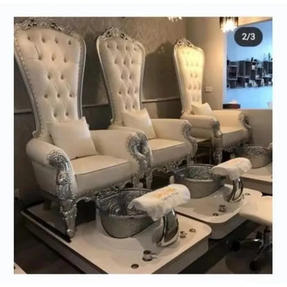 Modernes Design Beauty Nagelstudio Möbel Fuß-Spa-Stuhl Beige Schwarz Maniküre Pediküre Stuhl mit Schale