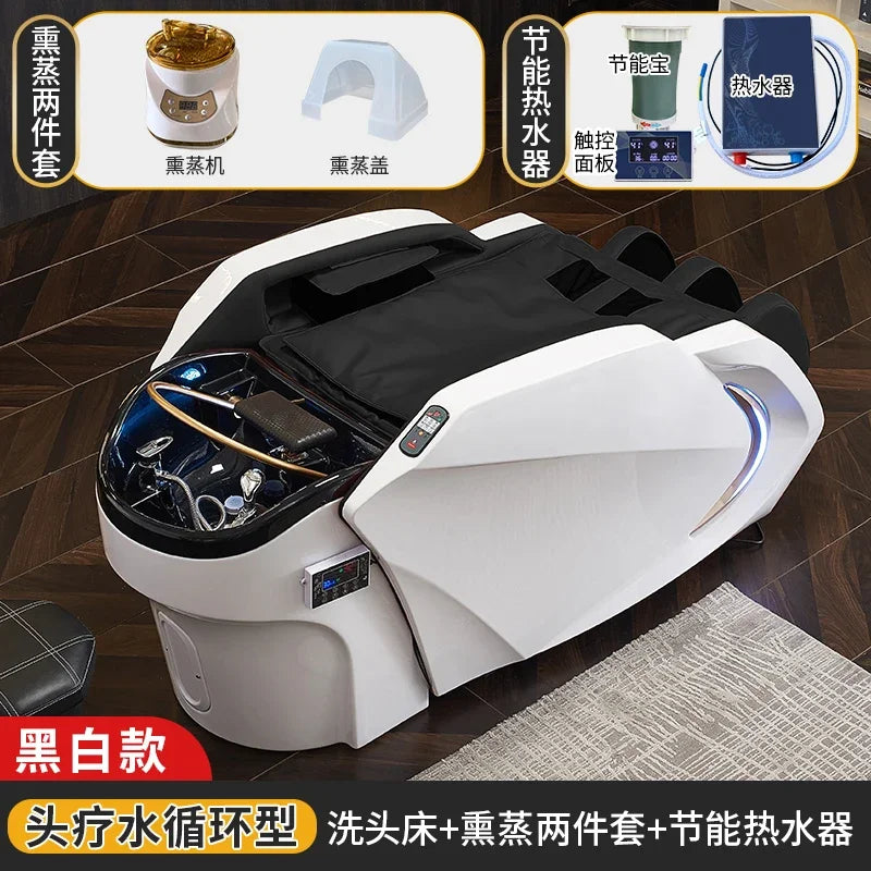 Elektrisches intelligentes Massage-Shampoo-Bett für Friseursalons, spezielles Begasungs-Kopfbehandlungs-Wasserzirkulationsbett