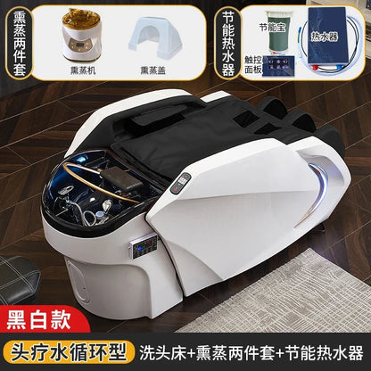 Elektrisches intelligentes Massage-Shampoo-Bett für Friseursalons, spezielles Begasungs-Kopfbehandlungs-Wasserzirkulationsbett
