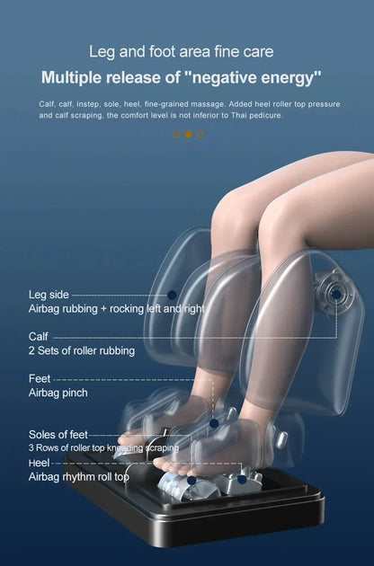 4D Zero Gravity Full Body Massage Chair Voice Control Heated Backrest Bluetooth Speaker Airbag Technology for Relaxation