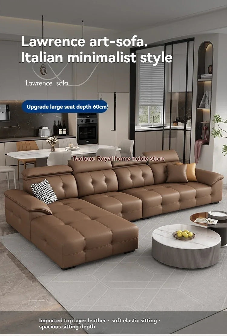 L Shaped Leather Sectional Sofa and Couch For Living Room Italian Oversized Leather Sofa Couches Living Room Furniture