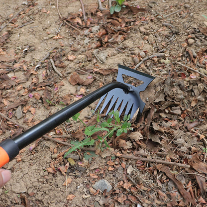 Pelle à livres de mauvaises herbes en métal 2 en 1, râteau de jardin en acier inoxydable, outil de désherbage à tête pour touristes, outil de désherbage de jardinage, 5 dents, 6 dents, 8/11 dents