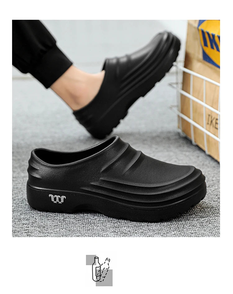 Summer Chef Shoes Anti Slip and Oil Proof Work Shoes Lazy Slippers  Casual Trendy Slippers One Step Fashion Shoes Sports Shoes