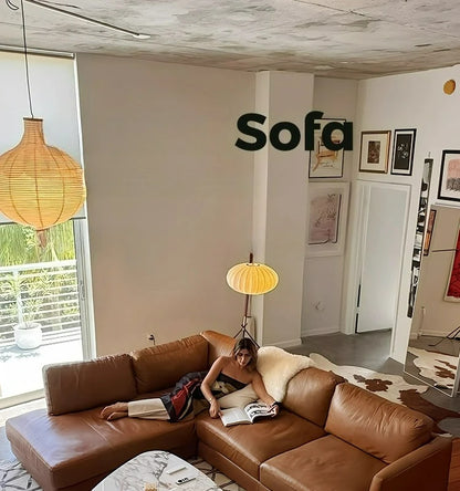 Ledersofa, antikes, milchbraunes, erstklassiges Rindsleder, L-förmiges Chaiselongue für das Wohnzimmer, amerikanisches Retro-Ledersofa